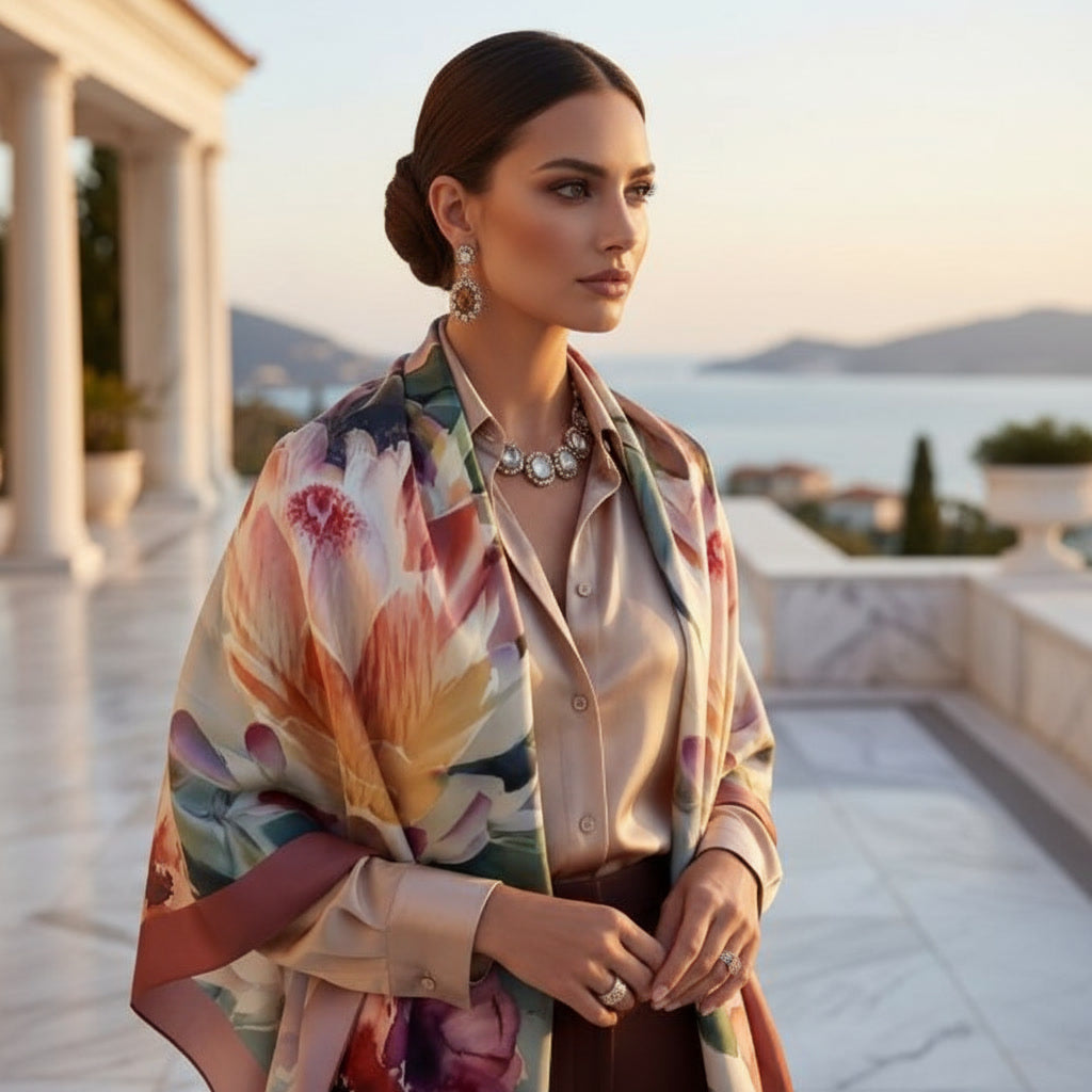 LIMITED EDITION|Pink Susara | House of Petrichor| Luxurious Silk Shawl